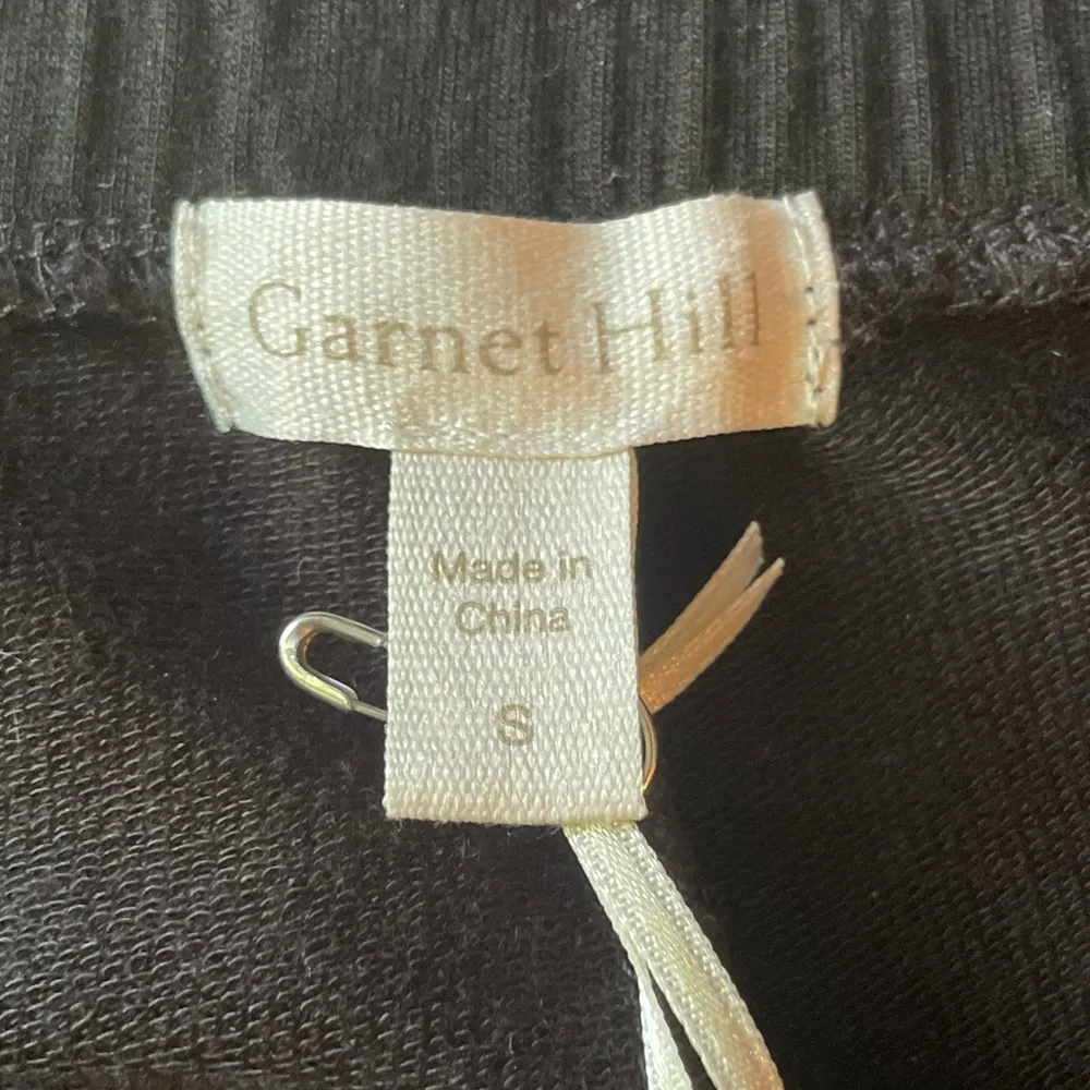 NWT Garnet Hill Women's Easy Black Boho Pants with Side Detailing - Image 7