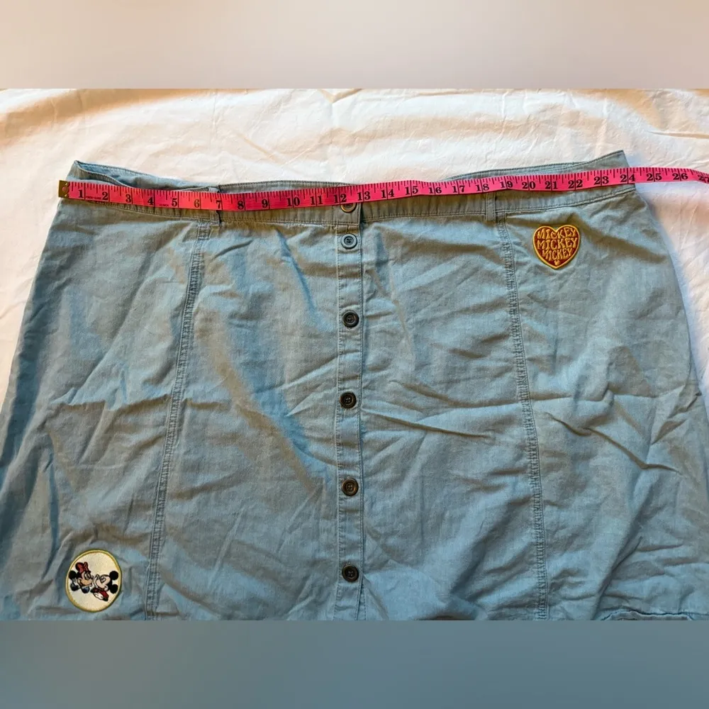 Disney Mickey and Minnie Denim Patch Skirt 3X - Image 15