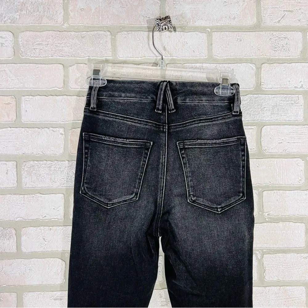 Good American Good Waist Skinny Cropped Distressed Jeans in Black Size 25 - Image 11