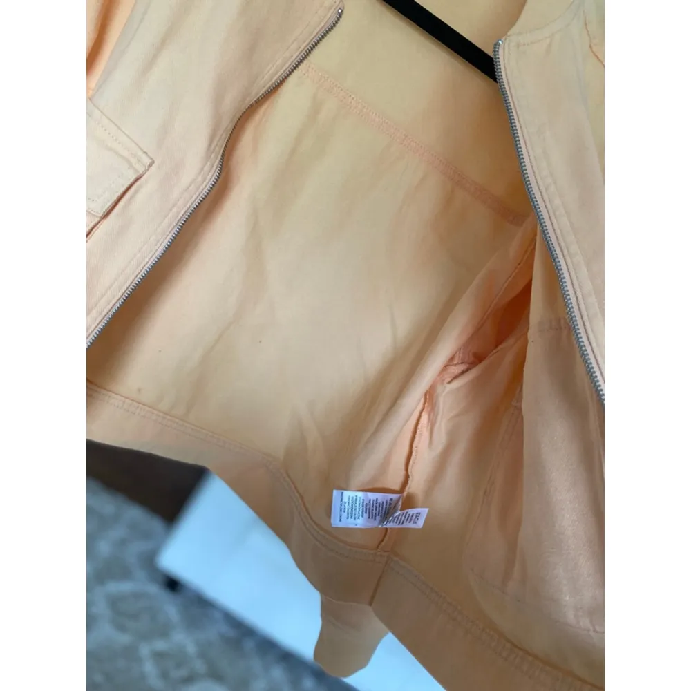 Nicole Miller New York Jacket Cotton Autumn Football Utility Zip Bomber M Winter Orange Size L - Image 6