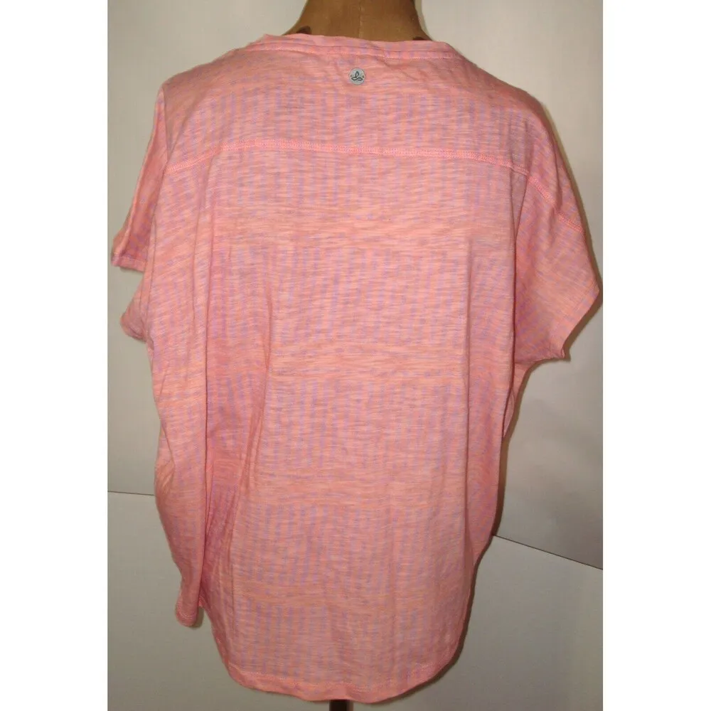 NWT Womens PrAna Yoga Pilates Climb Top New Epley S Orange Purple SS Organic - Image 4