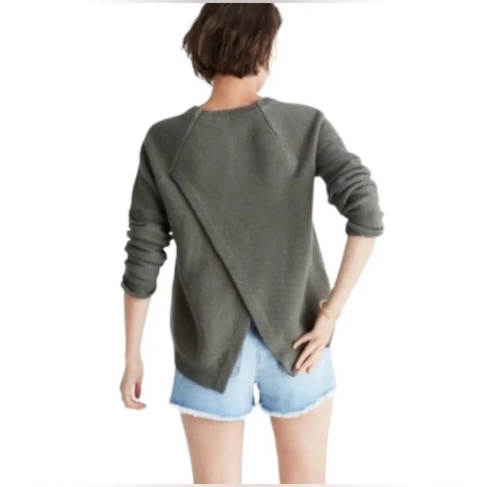 Sweater Province Open Cross-Back Pullover Green XXS - Image 2