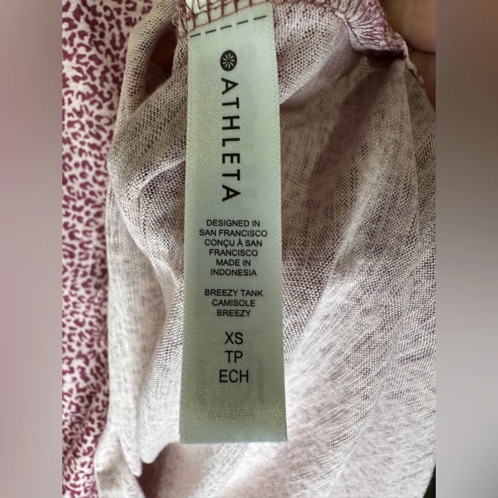Athleta Breezy Tank Micro Cheetah Bashful Rose - Image 4