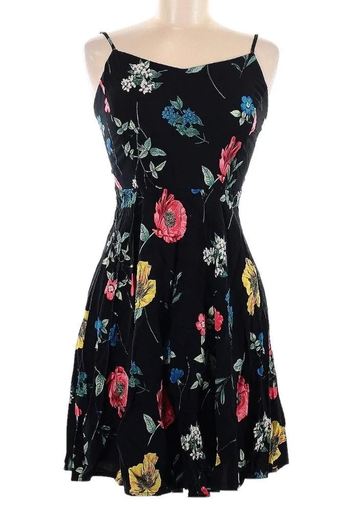 Old Navy Corset Mini Dress Women Medium Floral Cami Pleated Skater Romantic Boho - Image 2