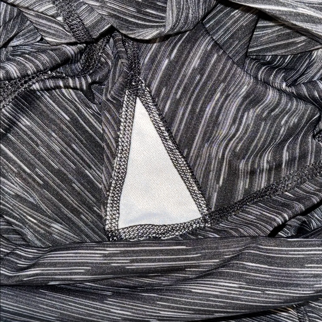 BCG Cropped Leggings w Pocket & Mesh Leg Space Dye Gray Women’s 1X - Image 8