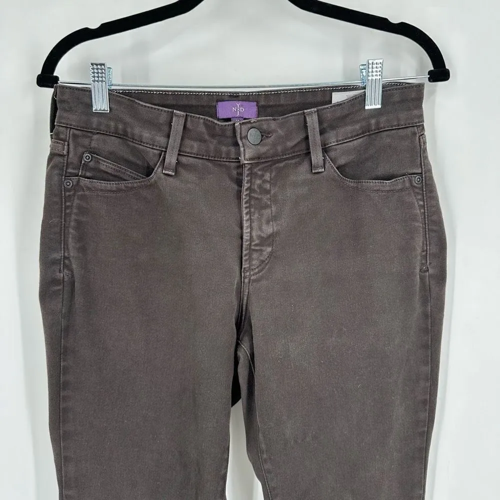 NYDJ Women's Mid-Rise Stretch Skinny Jeans Charcoal Dark Gray Black Size‎ 6P - Image 4