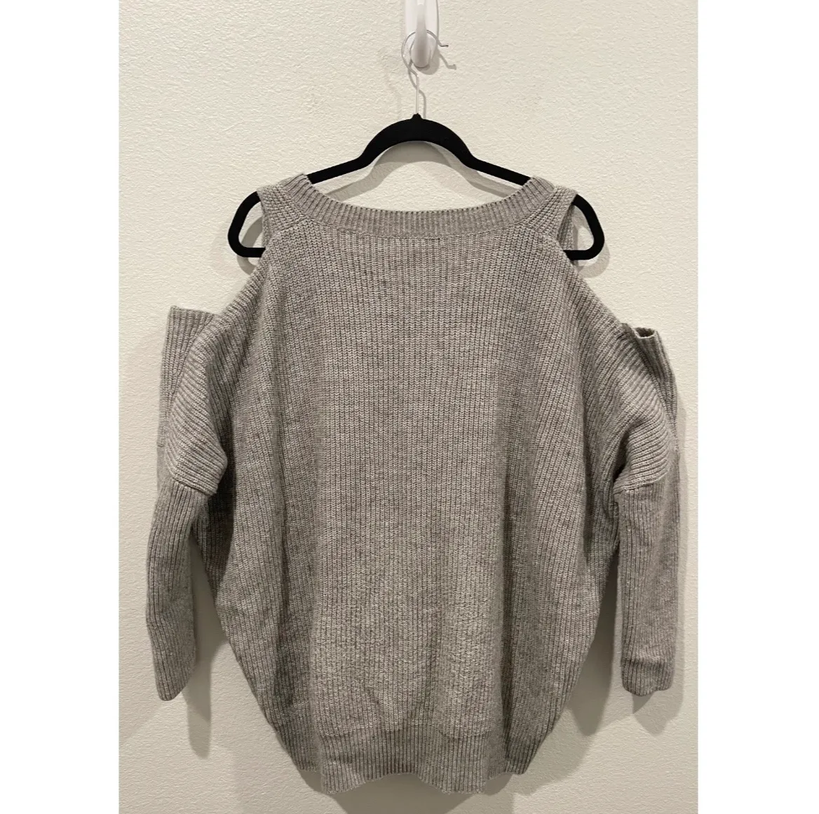 Anthropologie RO&DE Oversized Cold Shoulder Grey Sweater - Image 3