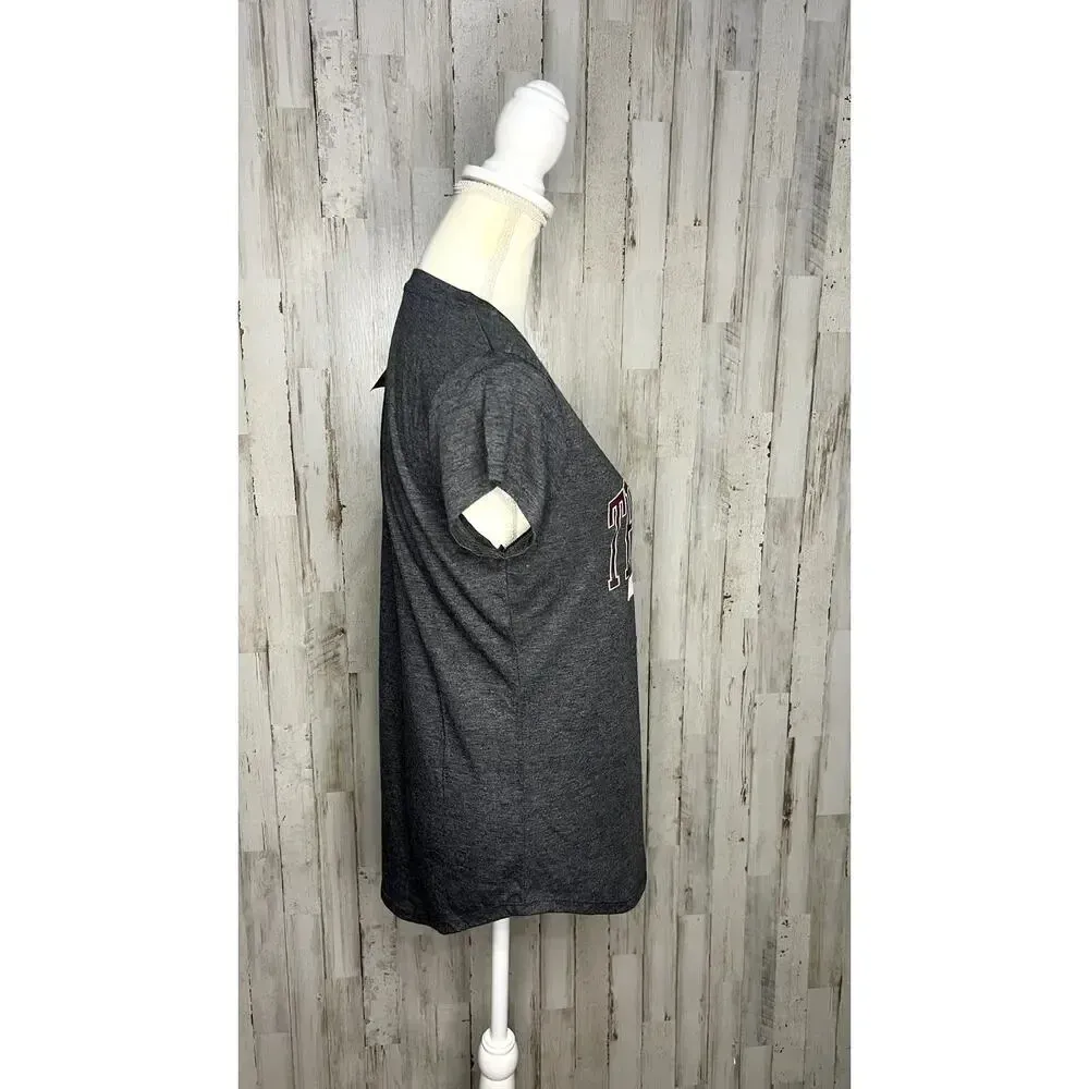 NWT Texas A&M Aggies Women's V-Neck T-Shirt Gray Size Small Short Sleeve - Image 2