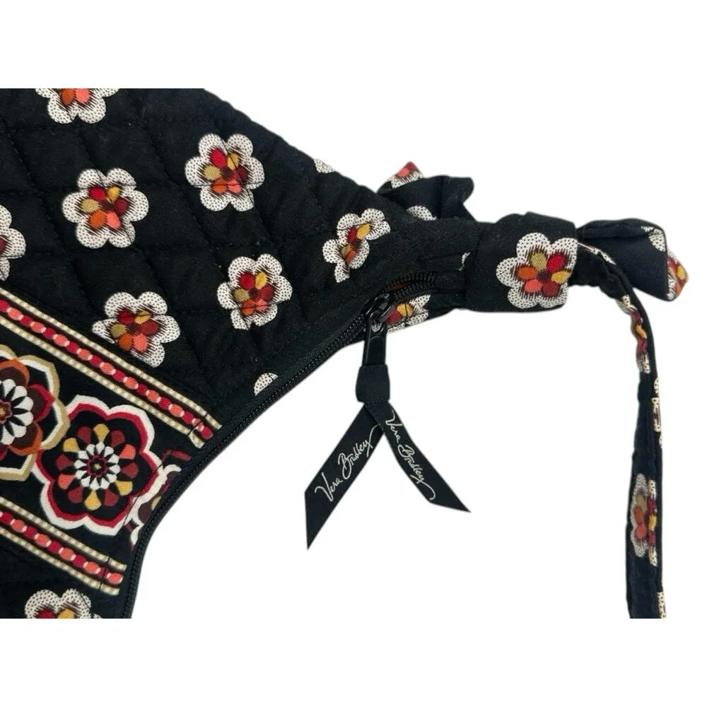 Vera Bradley Retired Olivia Pirouette Hobo Handbag - Black Floral - Image 3