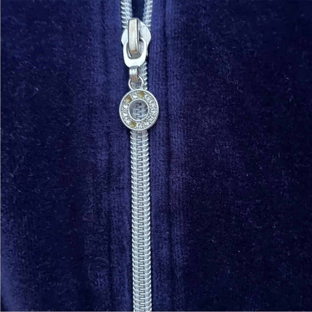 Zenergy by Chico's Navy blue velour tracksuit/Jacket and Pants Set.Size 2 - Image 3