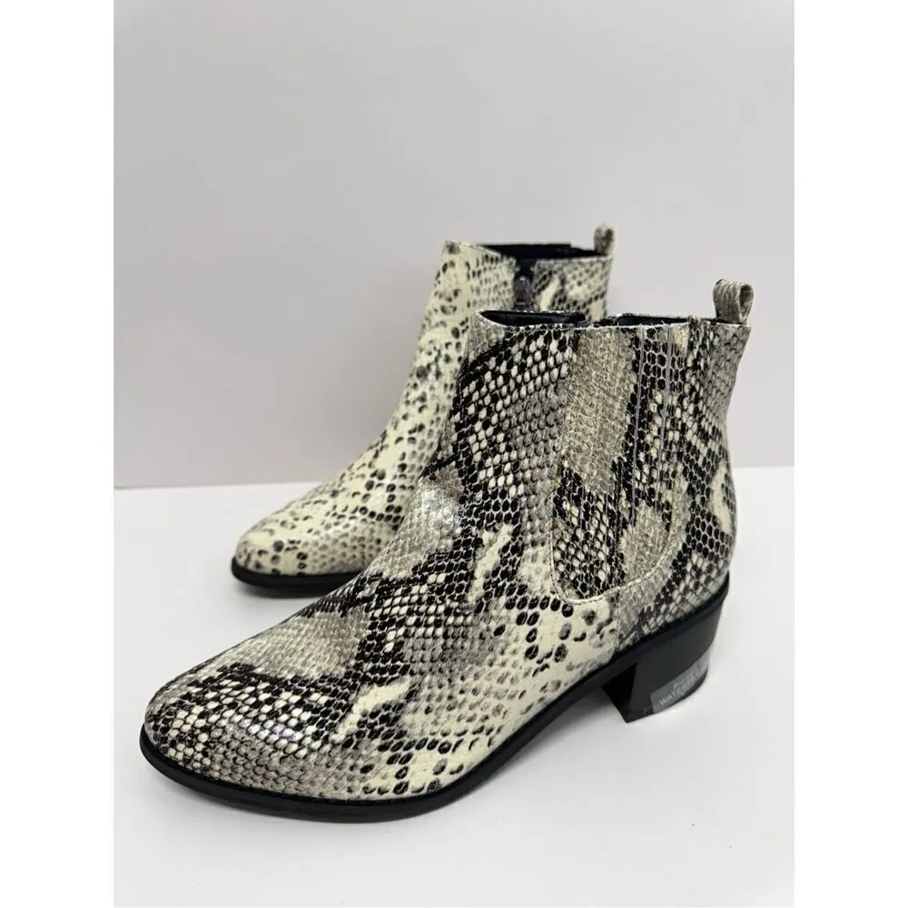 Blondo Ankle Booties Size 7 Snakeskin Embossed Leather Waterproof Block Heel NEW - Image 2