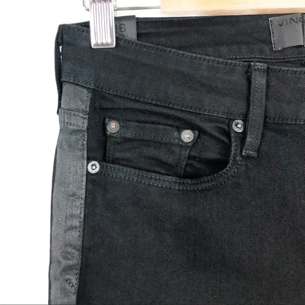 Vince Dylan Side Stripe Skinny Tuxedo Style Jeans Black Size 26 - Image 8