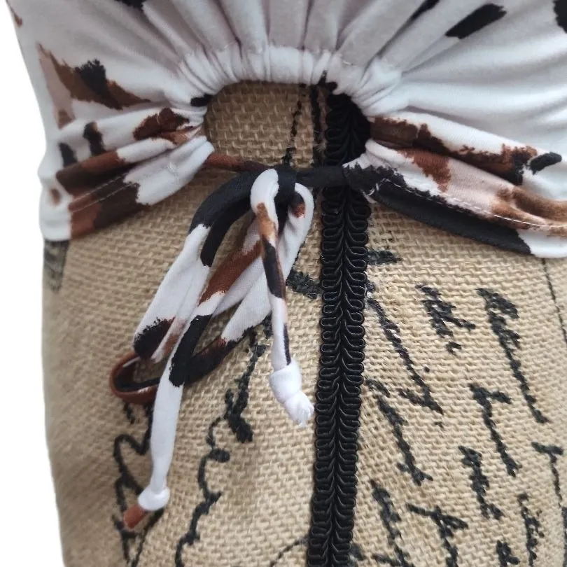 LE LIS Crop Top Womens Size‎ M Cow Print Sleeveless Round Neck Side Tie Bohemian - Image 3