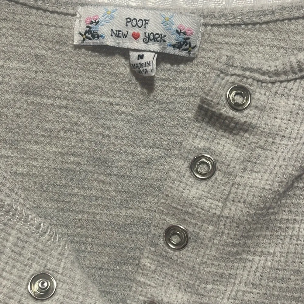 Gray Button-Detail Women's Top - Image 2