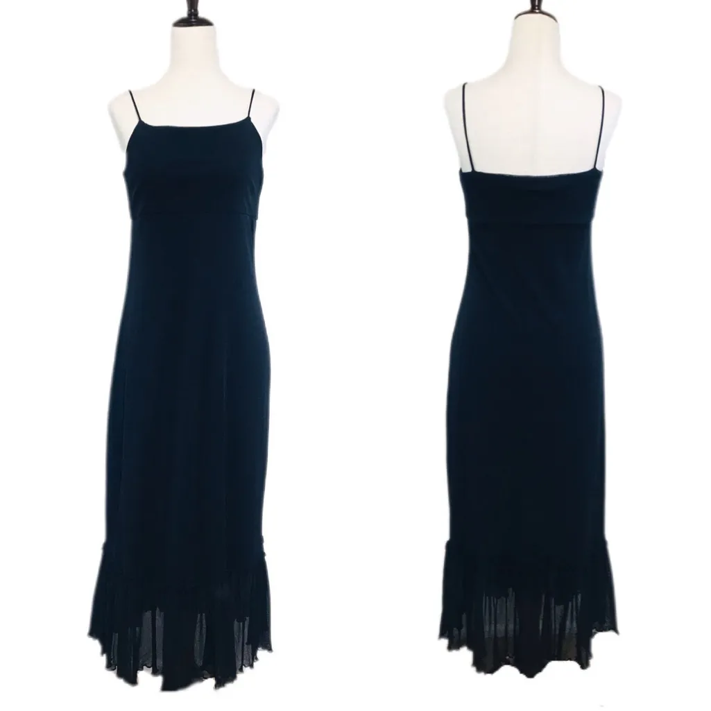 VINTAGE 90s‎ The Limited Black Slip Dress Spaghetti Strap Friends Rachel Small - Image 2