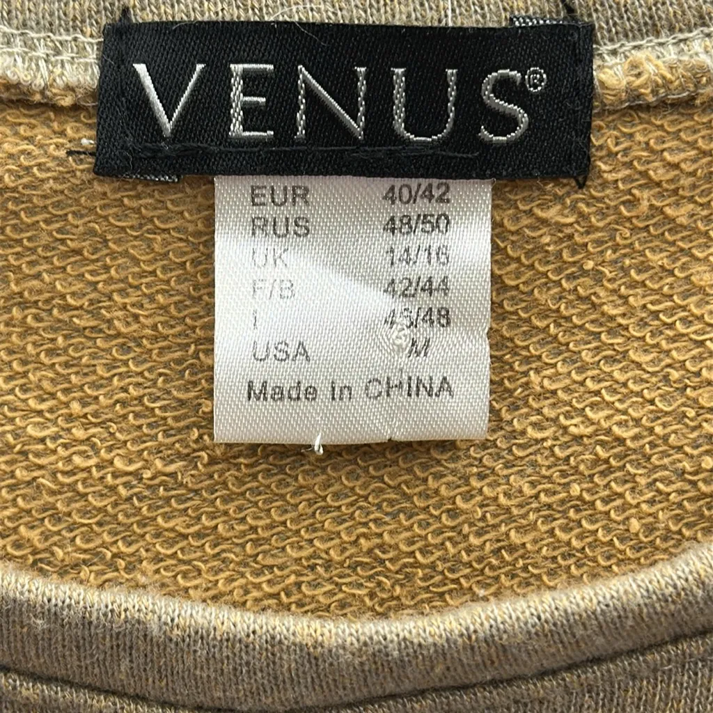 Venus French Terry Boat Neck Distressed Ombre Studded Sweatshirt Womens Medium - Image 10