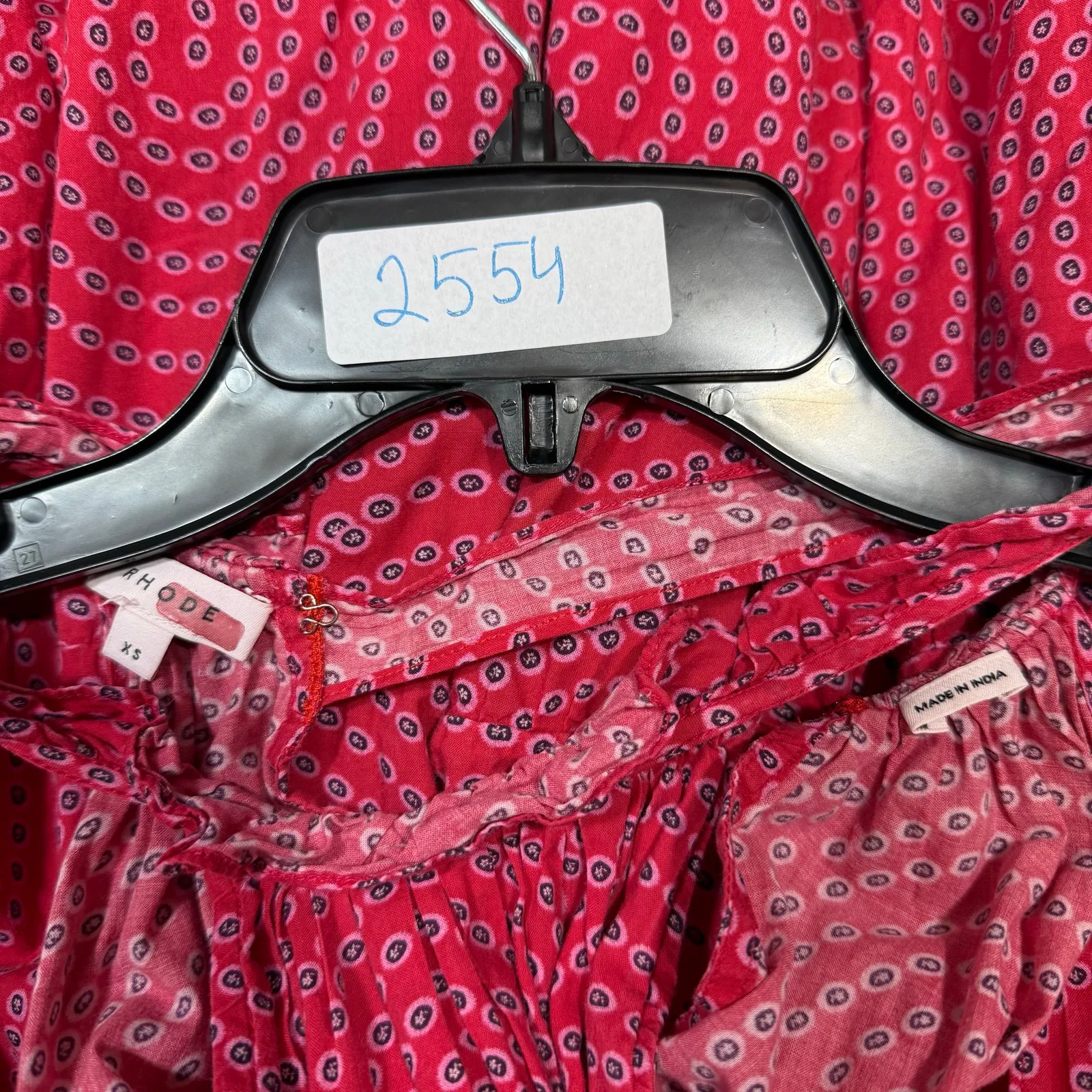 RHODE Pink Red Julia Maxi halter Dress Size XS - Image 2