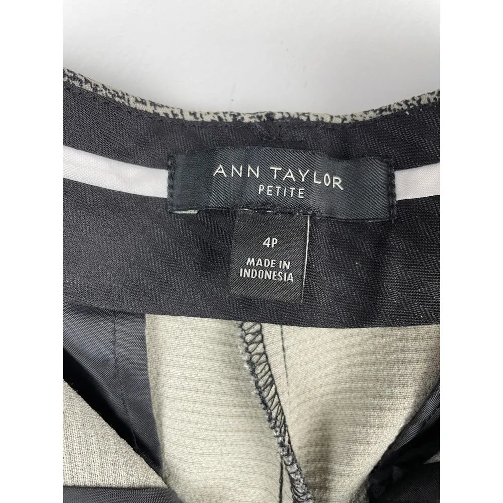 Ann Taylor Petite Tapered Black/Cream Pattern Dress Pants - Size 4P - Image 7
