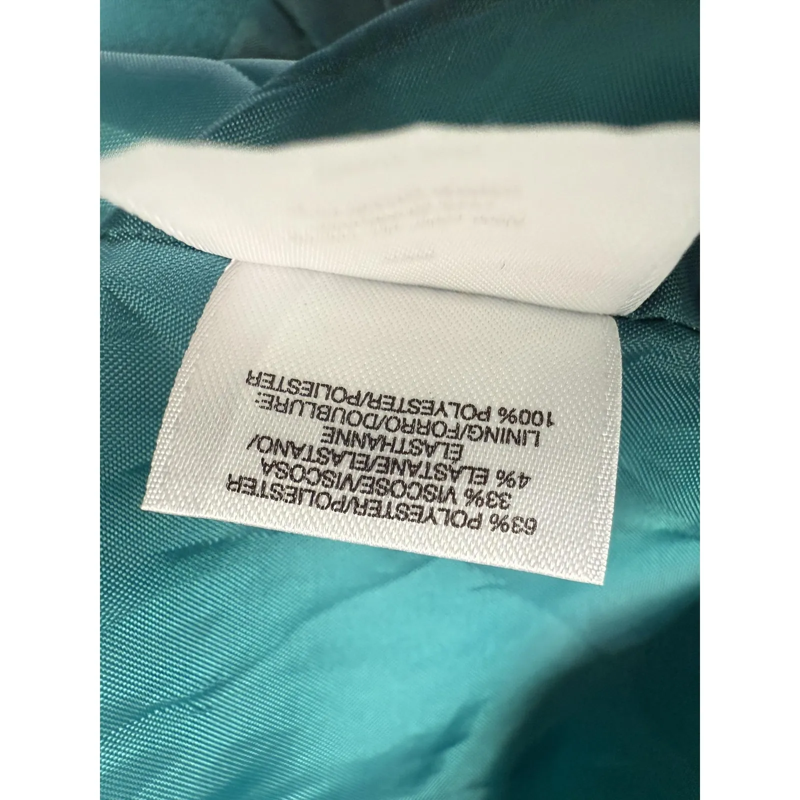 Nine West Blazer Womens 18W Teal Open Front Lined Career Jacket‎ Stretch Pockets - Image 9