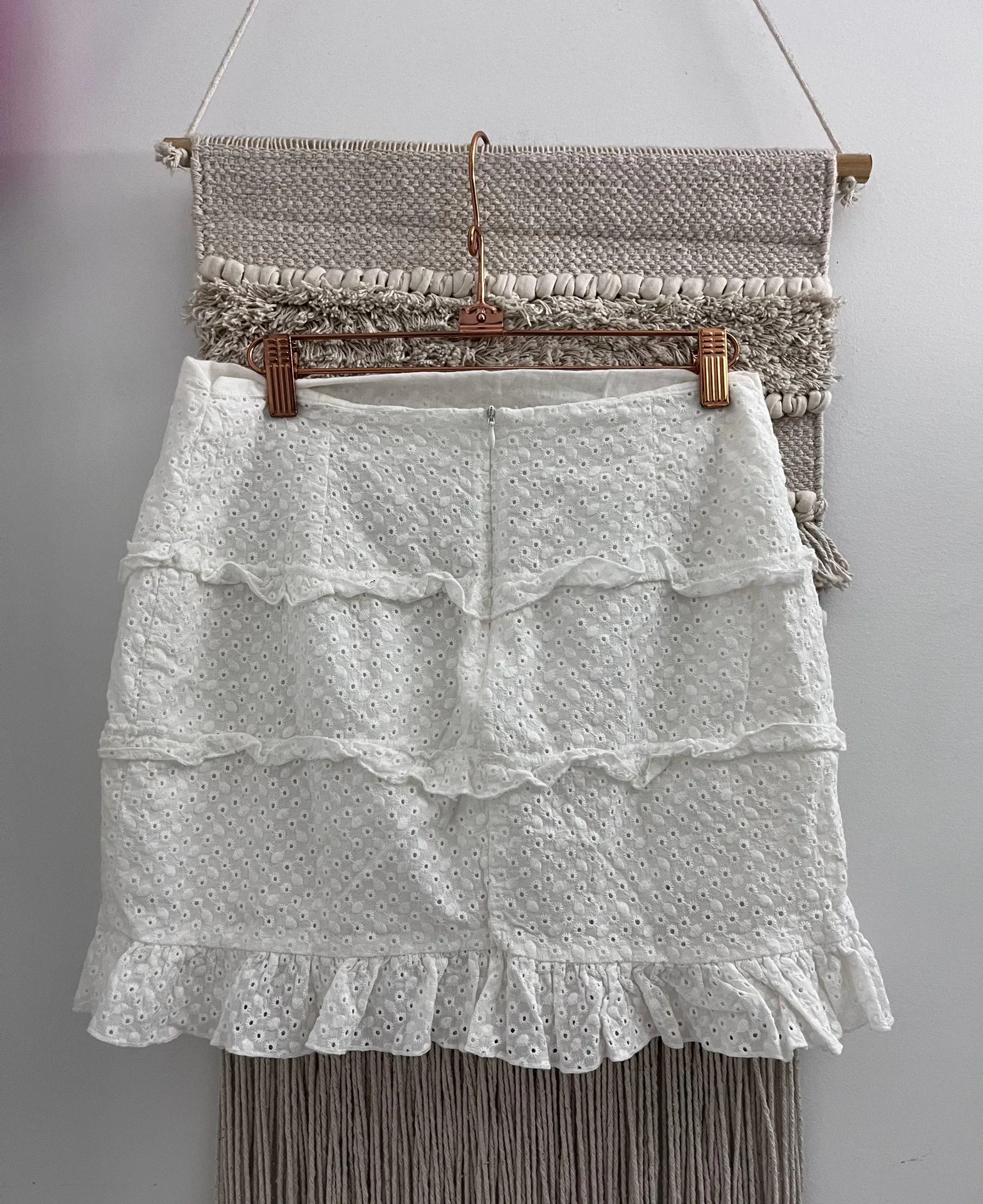 White Eyelet Ruffle Skirt - Image 2