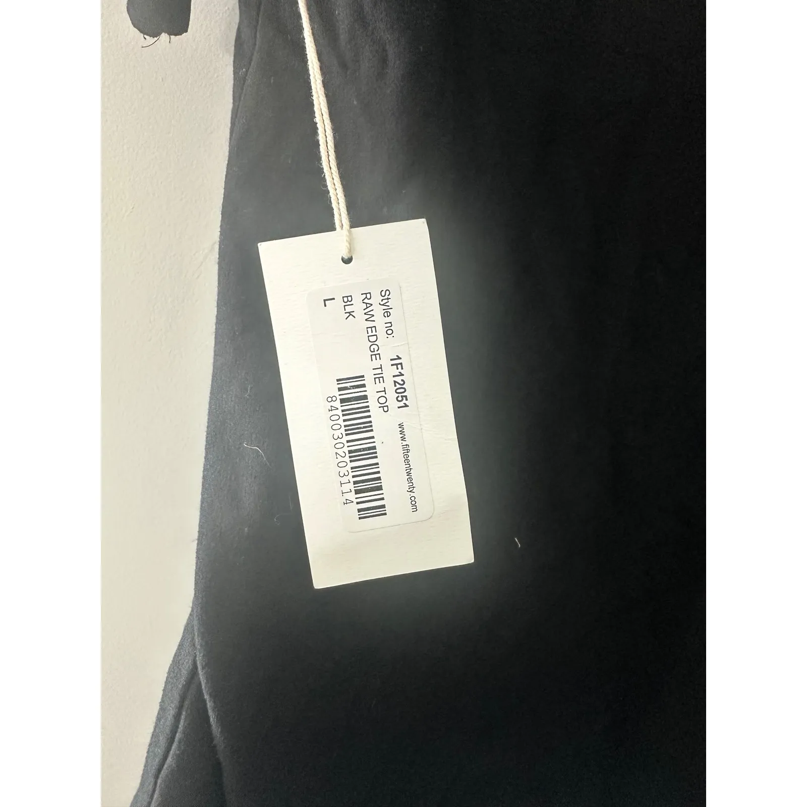 Fifteen Twenty Womens Black Raw Edge‎ Tie Top Short Sleeve Size L - Image 6