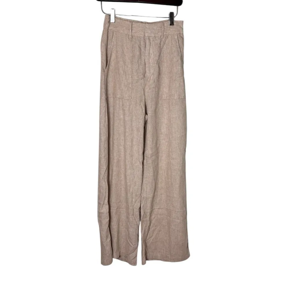 A&F high rise Linen-Blend Pants S light beige - Image 2