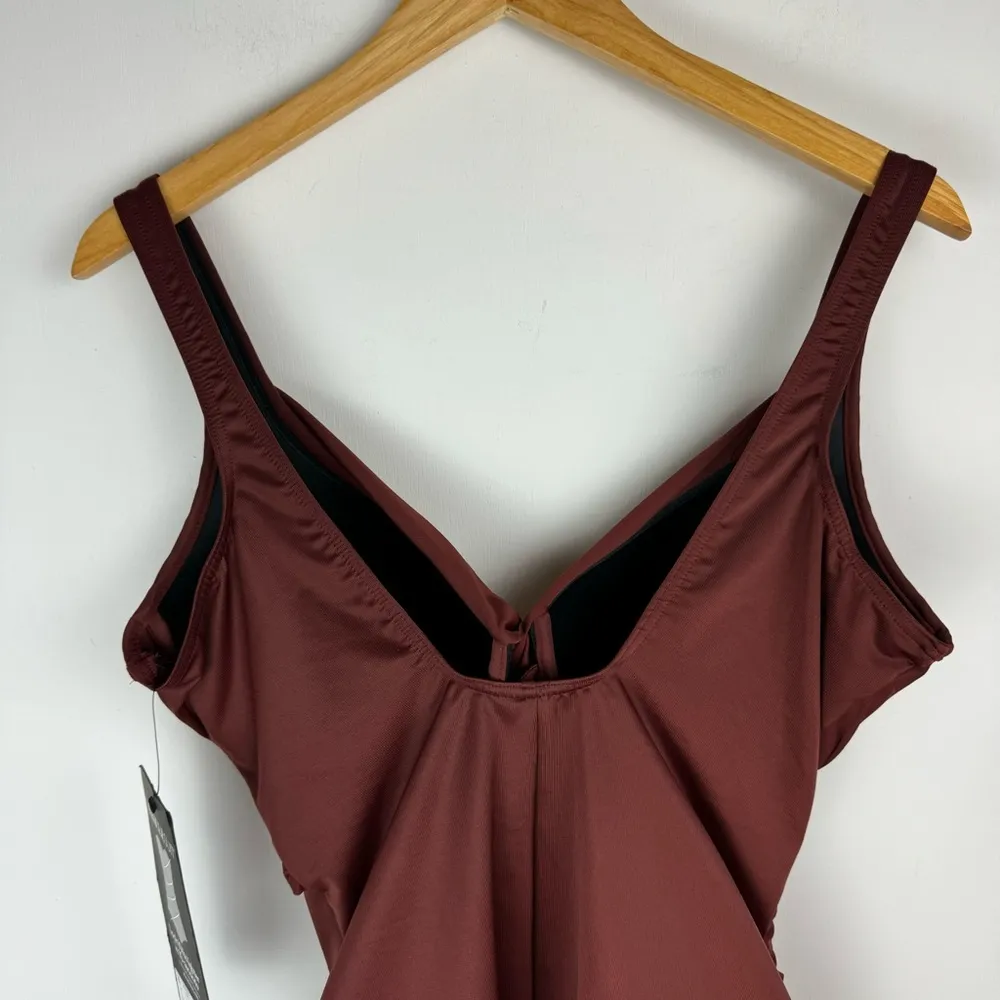 NWT Miraclesuit Rock Solid Revele One Piece Swimsuit Sz 16 Brown - Image 12