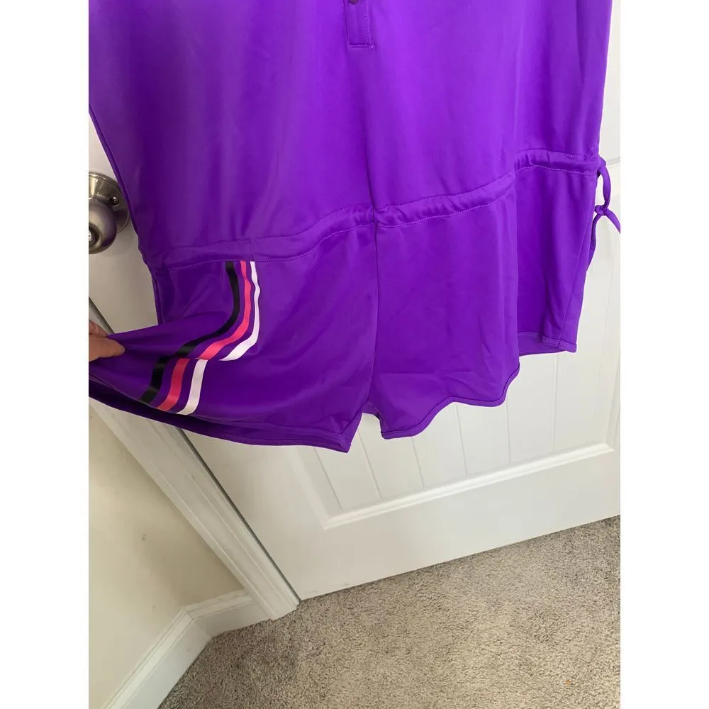 Adidas Purple Athletic Tennis Golf romper Striped Sporty Performance shortall XL - Image 4