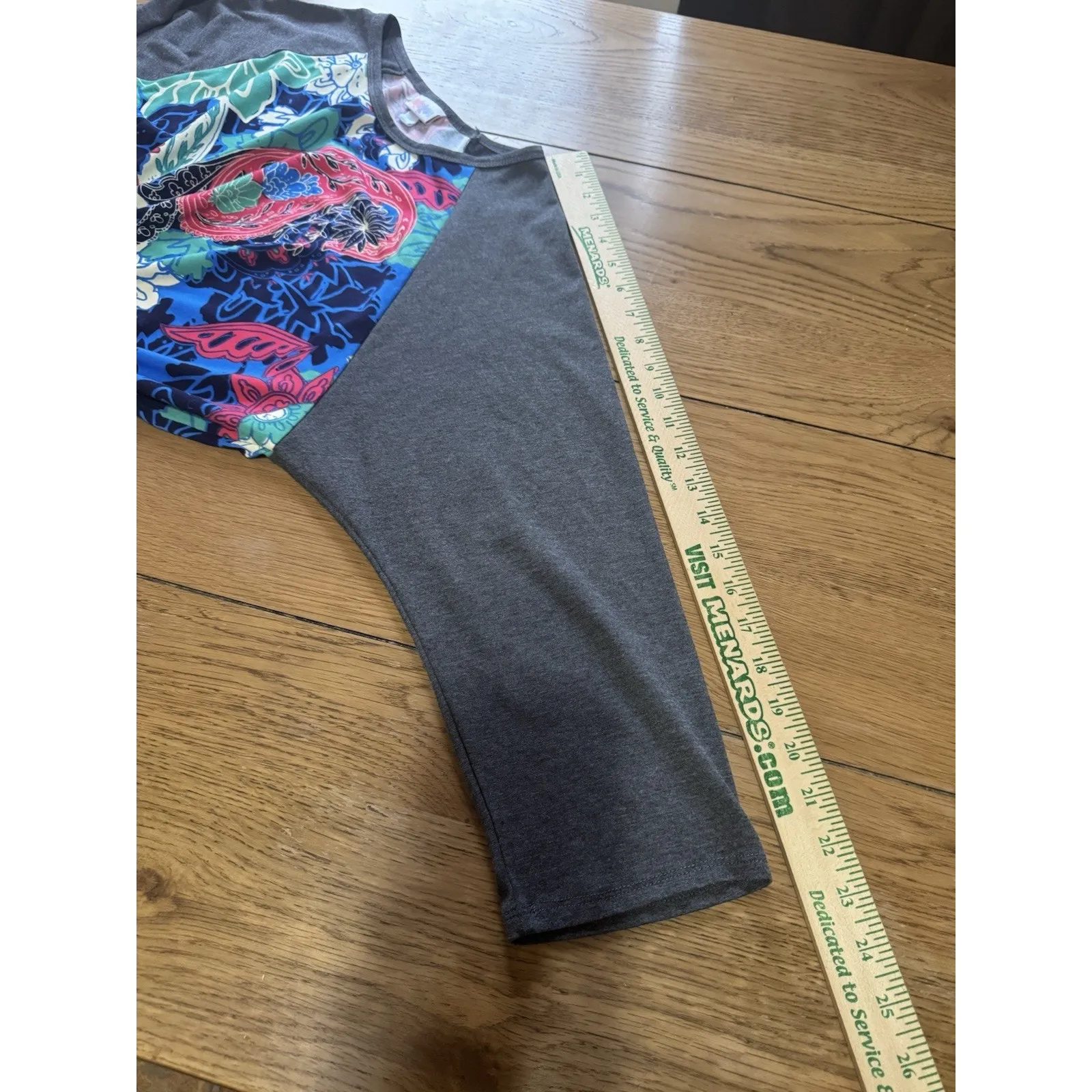 Lularoe Women Size 2XL 3/4 Sleeve Shirt Floral Paisley Loungewear Casual Teacher - Image 6