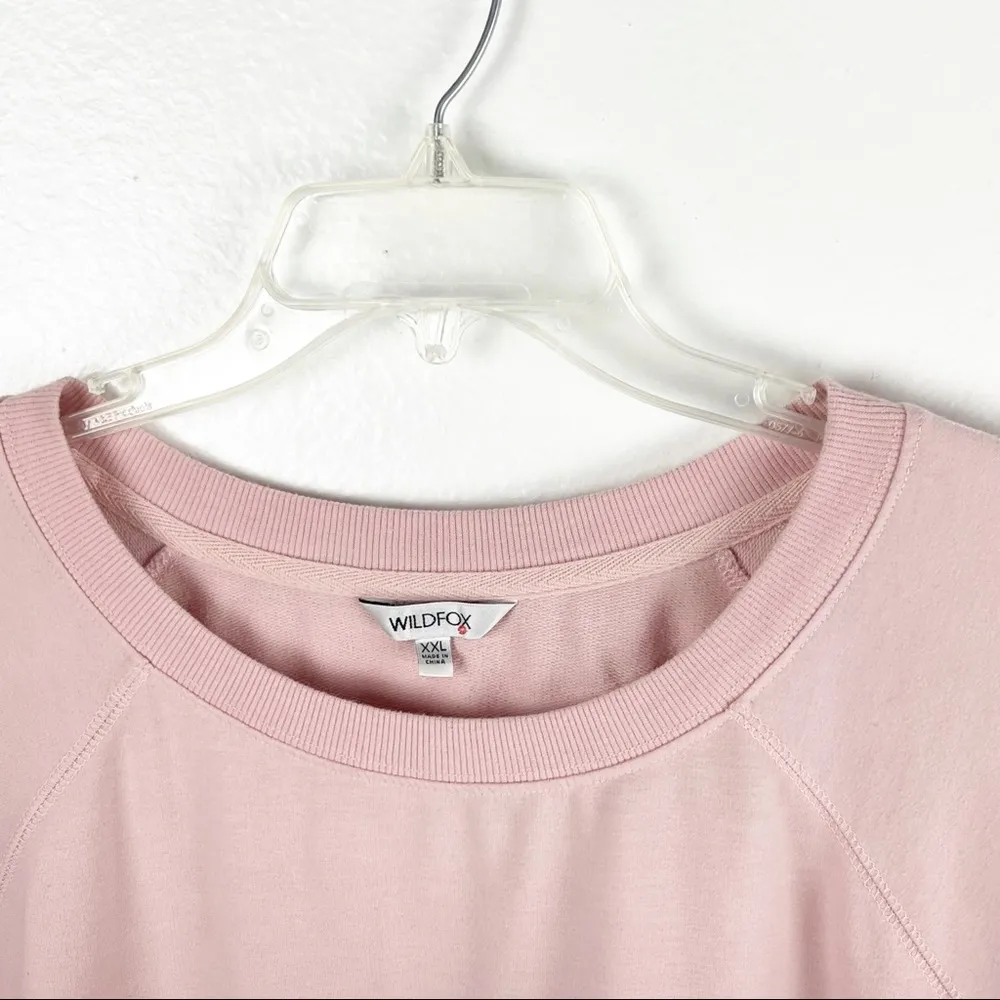 WILDFOX Pink Coffee And Sunshine Graphic Long Sleeves Sweatshirt, Size XXL - Image 6