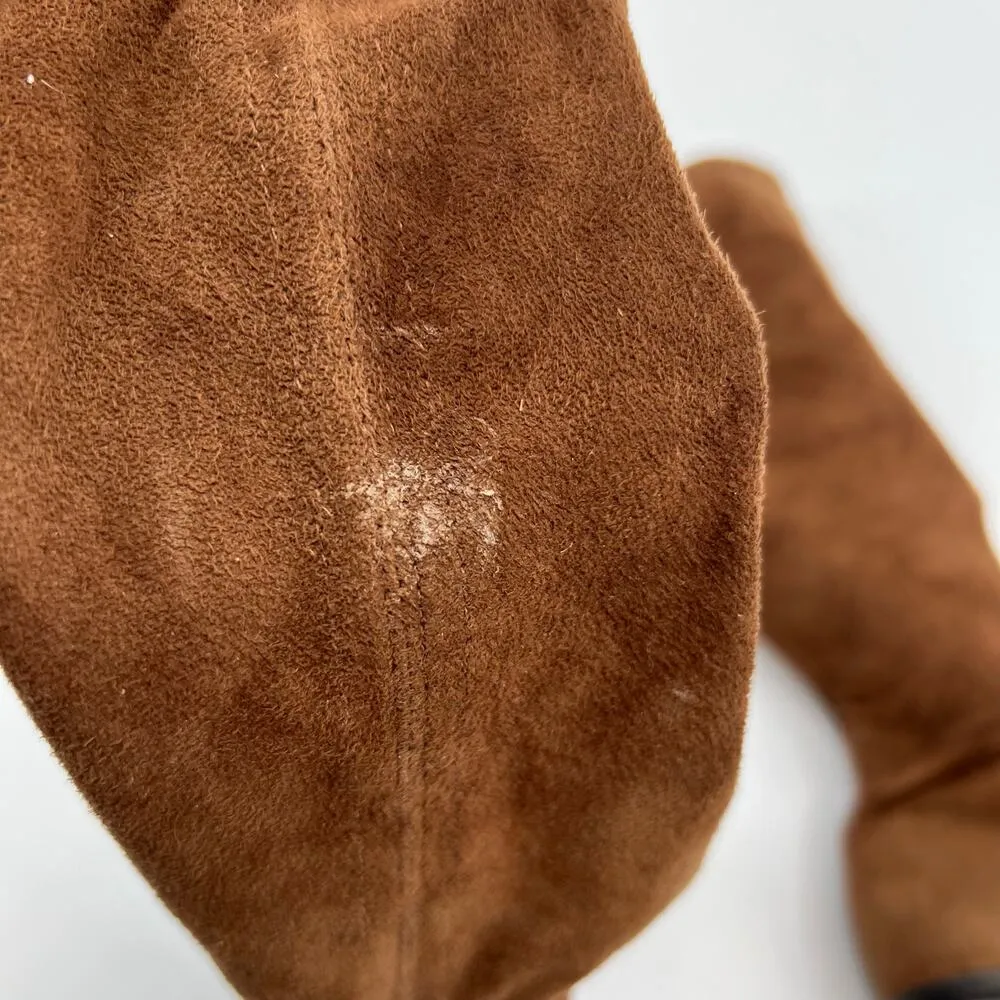 Vintage Franco Sarto Made in Brazil faux leather tall brown tan boots size 8.5 - Image 5