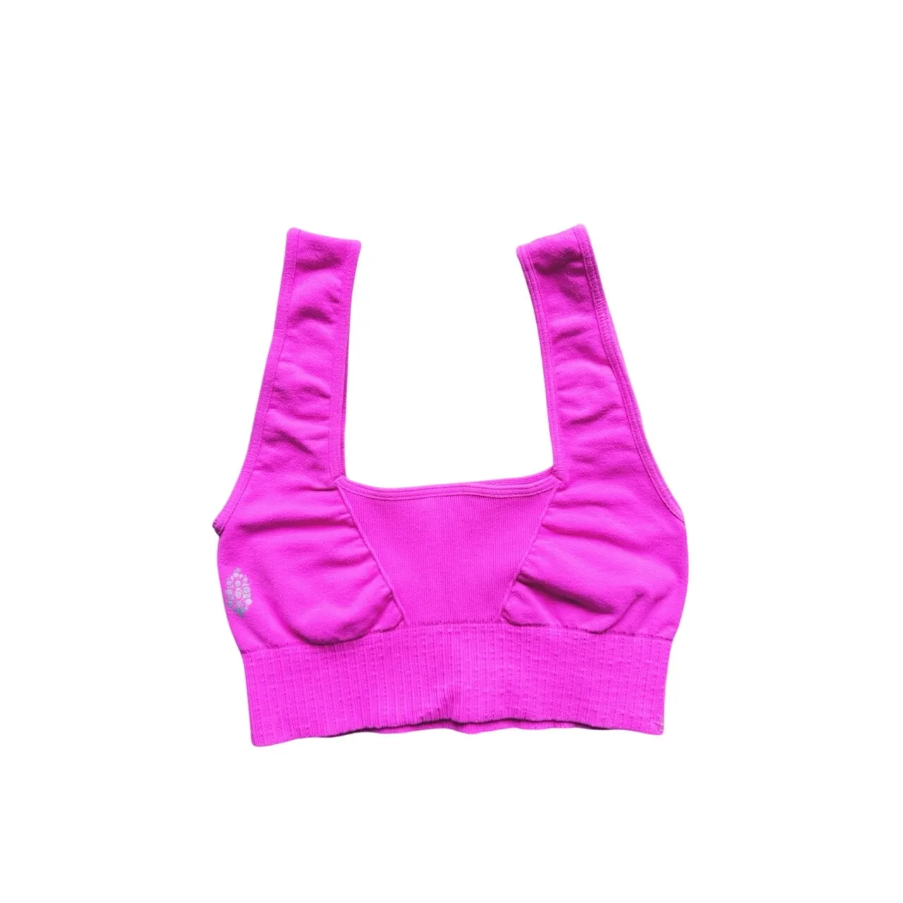 FP Movement Good Karma Square Neck Sports Bra XS/S Neon Hot Pink Athleisure - Image 4