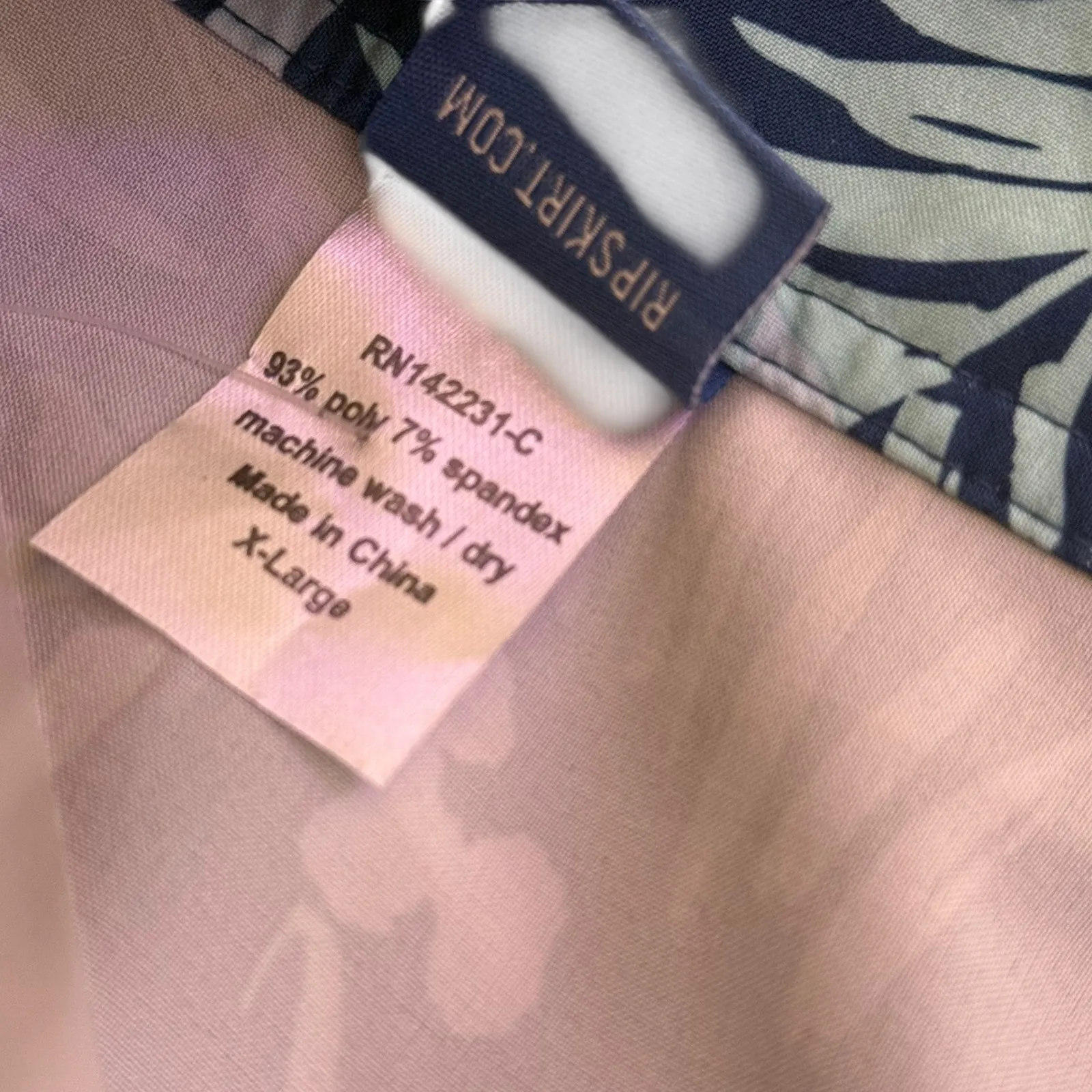 RipSkirt Hawaii Wrap Skirt Botanical Blue Womens‎ XL 19" Long Pockets Beach NEW - Image 5