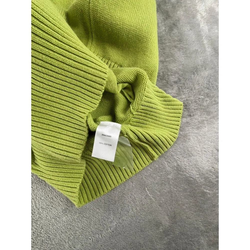 Pendleton Long Coventry Cardigan Lemongrass Sweater Women's XL Cotton Green - Image 4