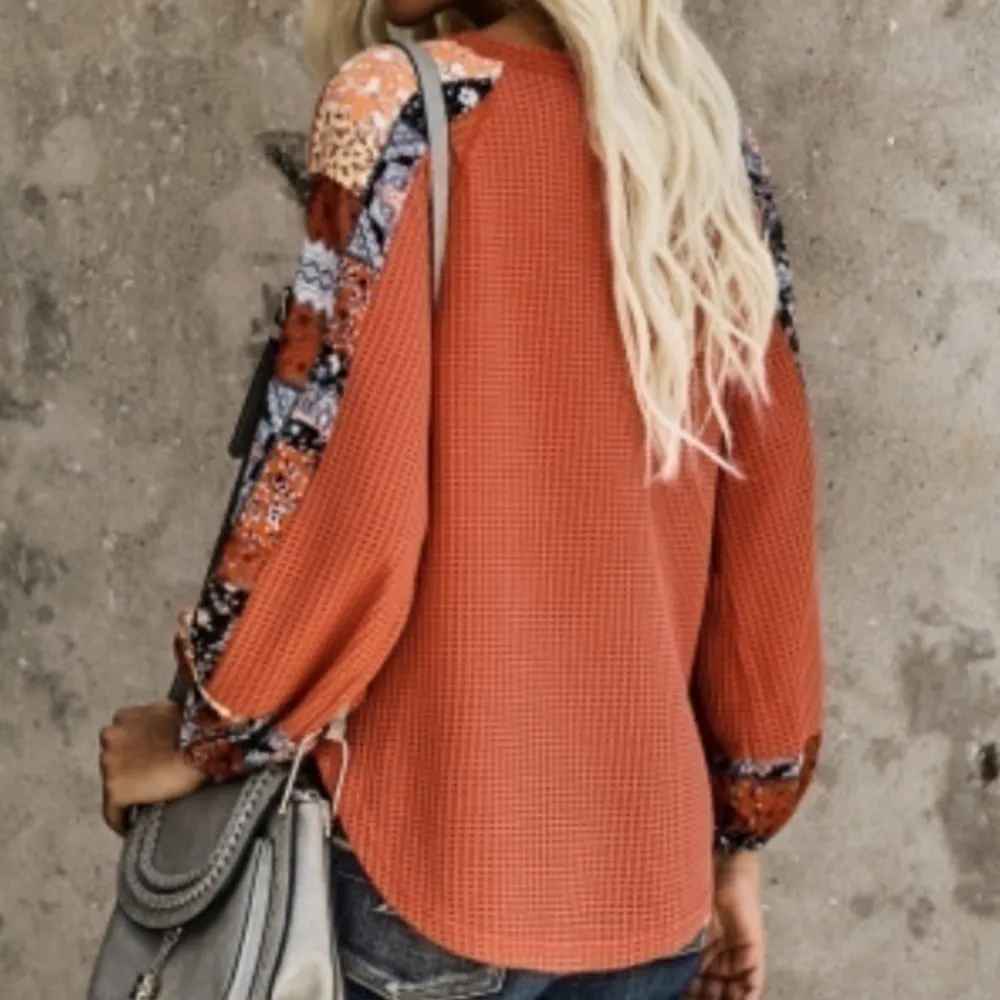 NEW Lovey’s Boutique Orange Boho Sleeves Top SZ S - Image 6