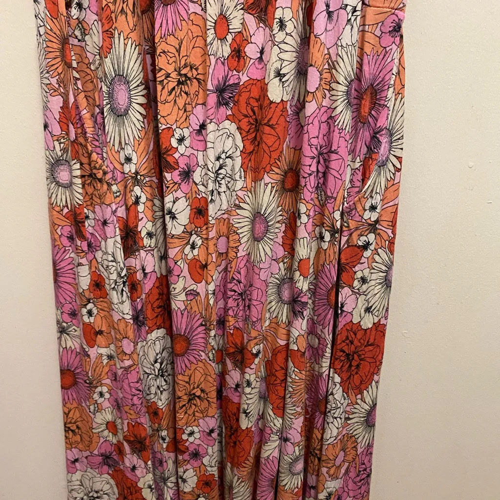 Torrid Womens Maxi Tank Dress Size 2 2X 2XL Floral Boho Print Pink Orange White - Image 8