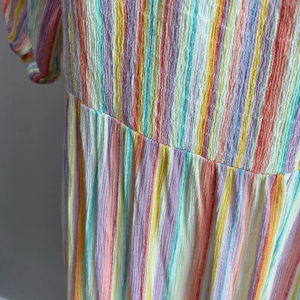 City Chic Rainbow Summer Smocked Summer Dress L(20) - Image 7