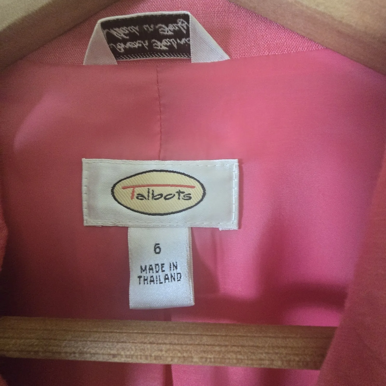 Talbots Linen Blazer Coral Pink One Button Career‎ Jacket Size 6 - Image 3