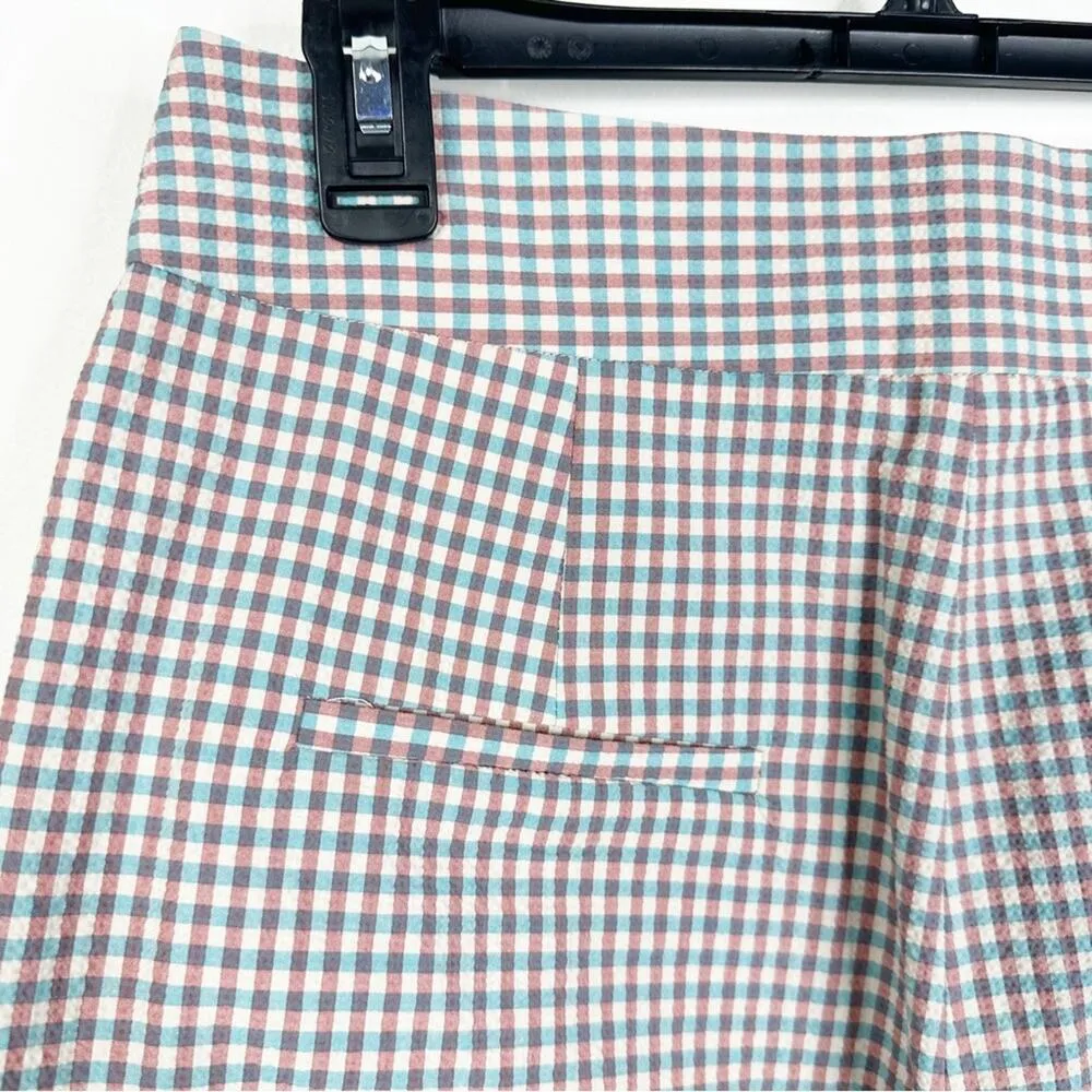 NWT VERONICA BEARD Dhara Gingham Check Seer Sucker Pedal Pusher Pants Size 6 - Image 10
