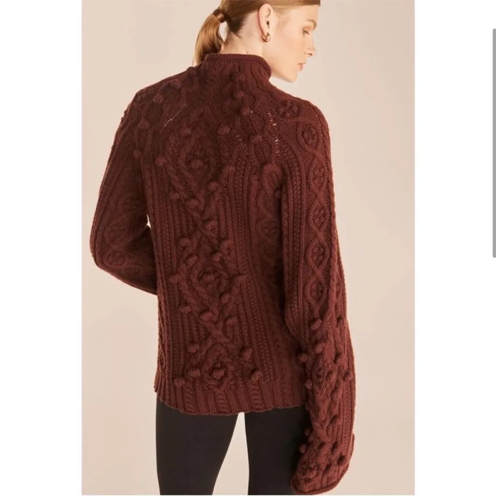 Rebecca Taylor rich mahogany mock neck sweater - Image 3