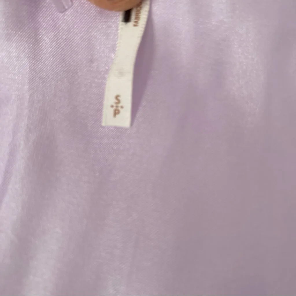 Free People Faye Sheer Rosette Blouse NWOTS Lavender Purple size small - Image 10