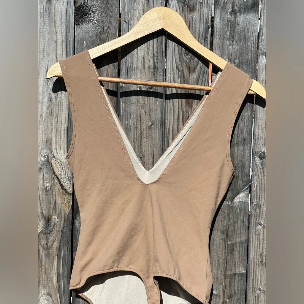 Free People Keep It Sleek Bodysuit in Tan - Image 13