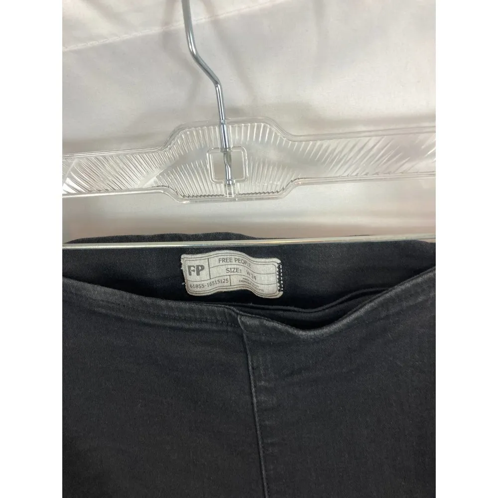 Free People Slim Fit Pull on Jean Raw Hem Size 24 - Image 2