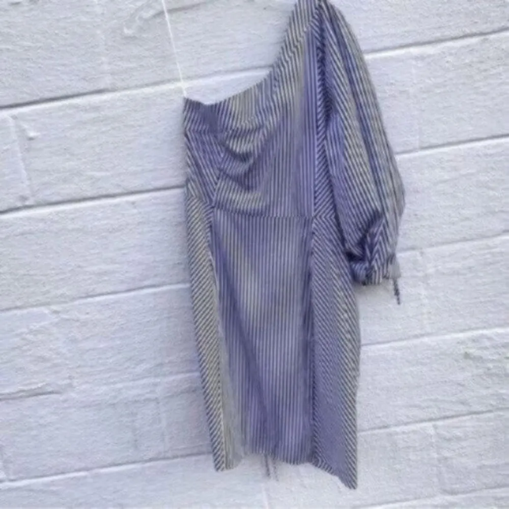 Parker Striped One Shoulder Ruched Mini Dress New - Image 13