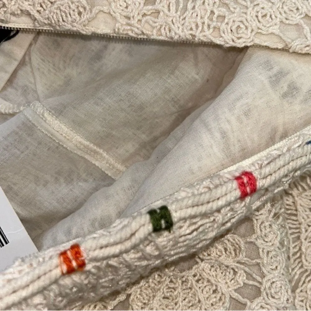 Zara Beige Crotchet Mini Dress(Size Small) - Image 9