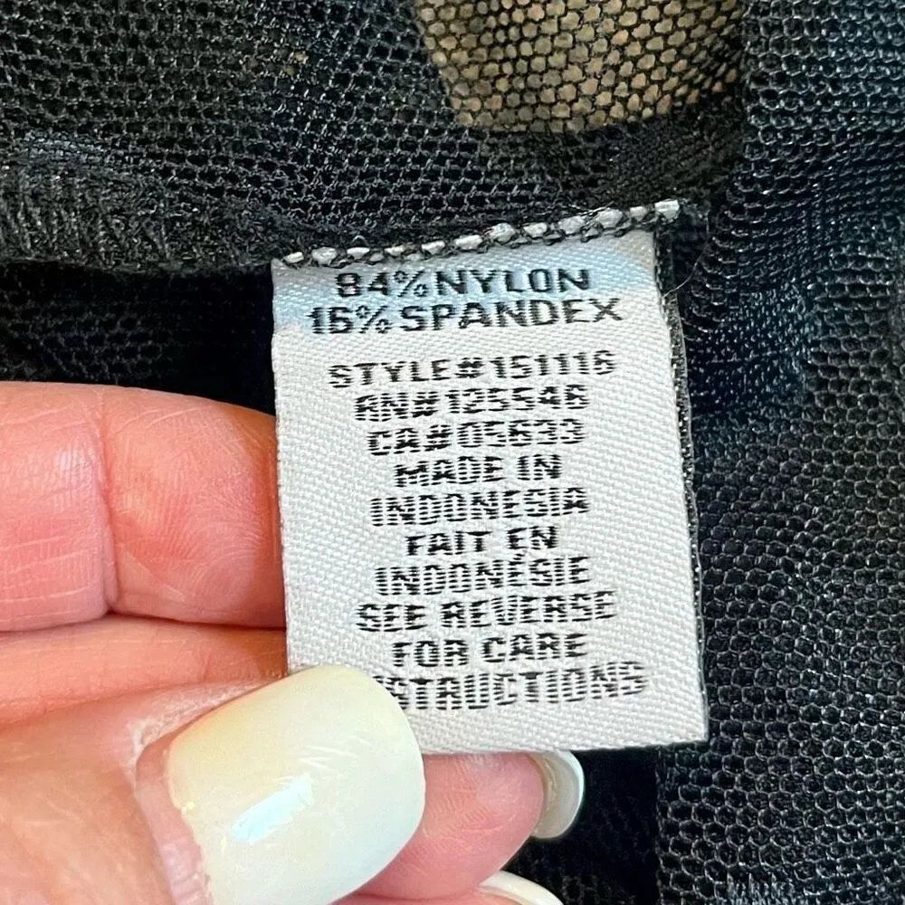 Liv By Habitat Clothes Mesh Sheer Long Sleeve Polka Dot Top Small Black - Image 9