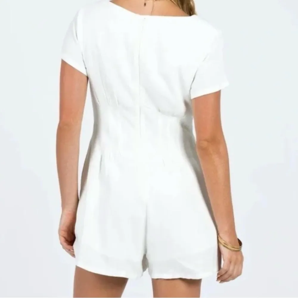 Princess Polly  White Button-Up Romper - Image 2