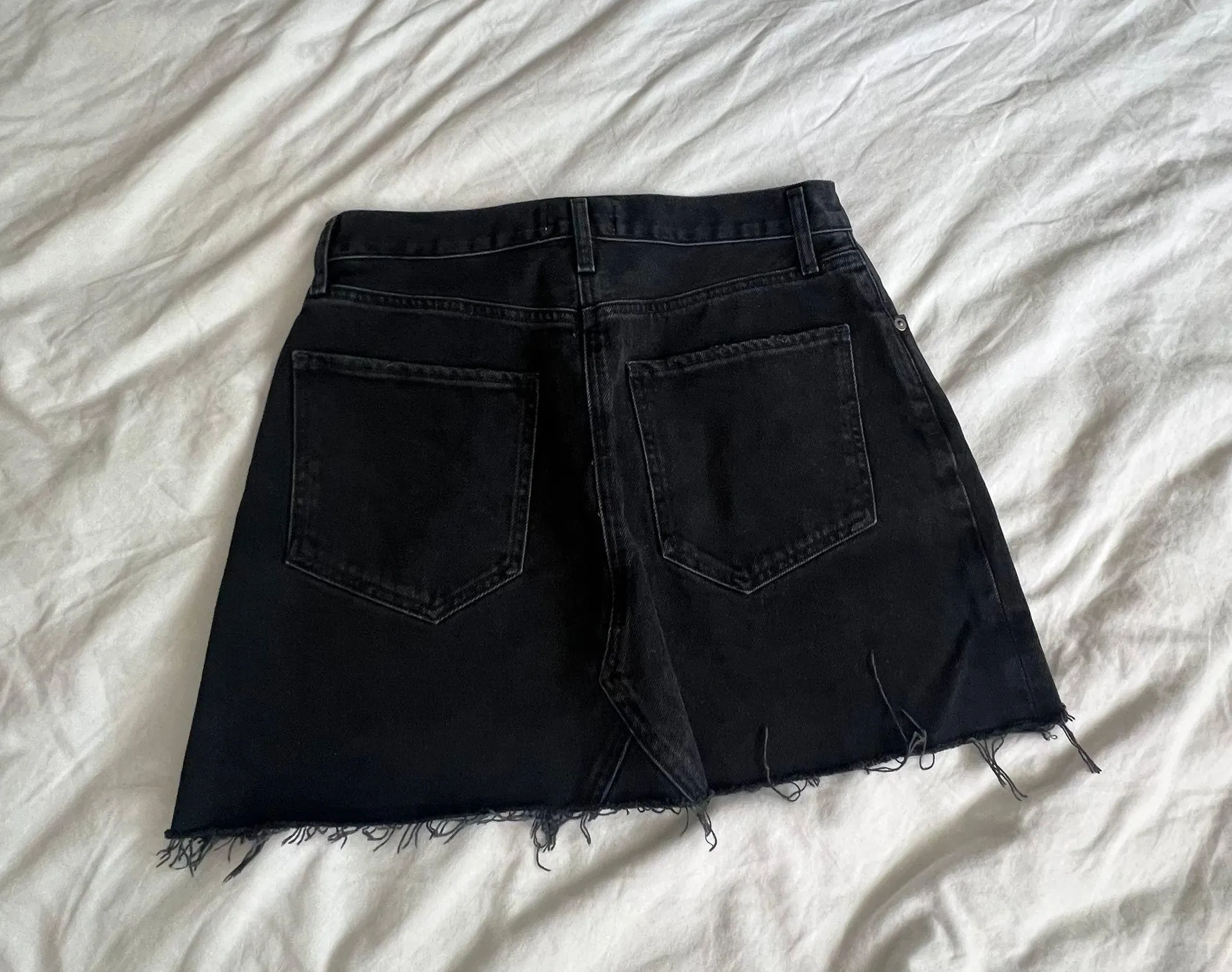 Quinn black denim distressed mini Jean skirt 28 - Image 6