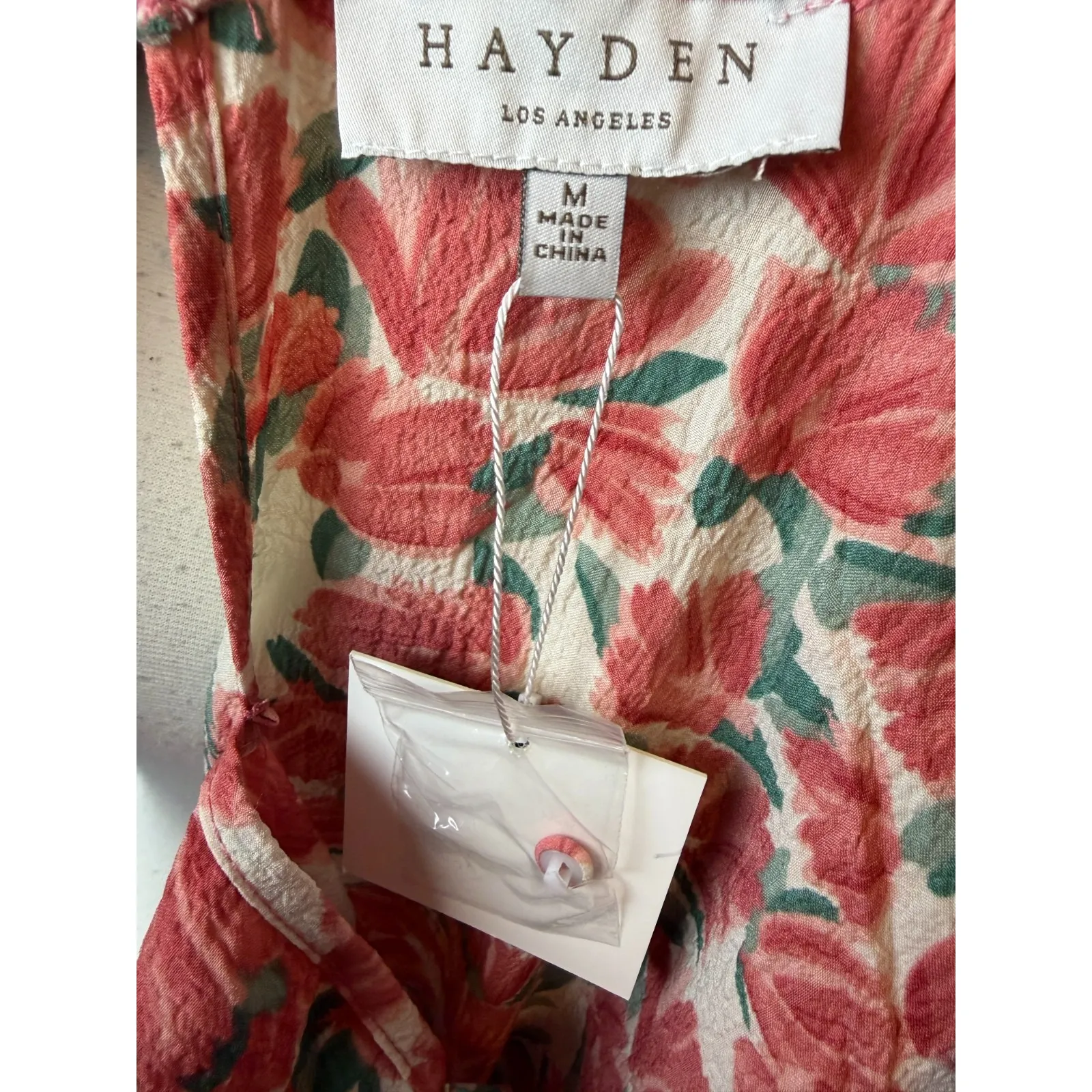 Hayden Los Angeles Midi Dress Smocked NWT  Medium Cottage Ruffle Floral Boho - Image 3
