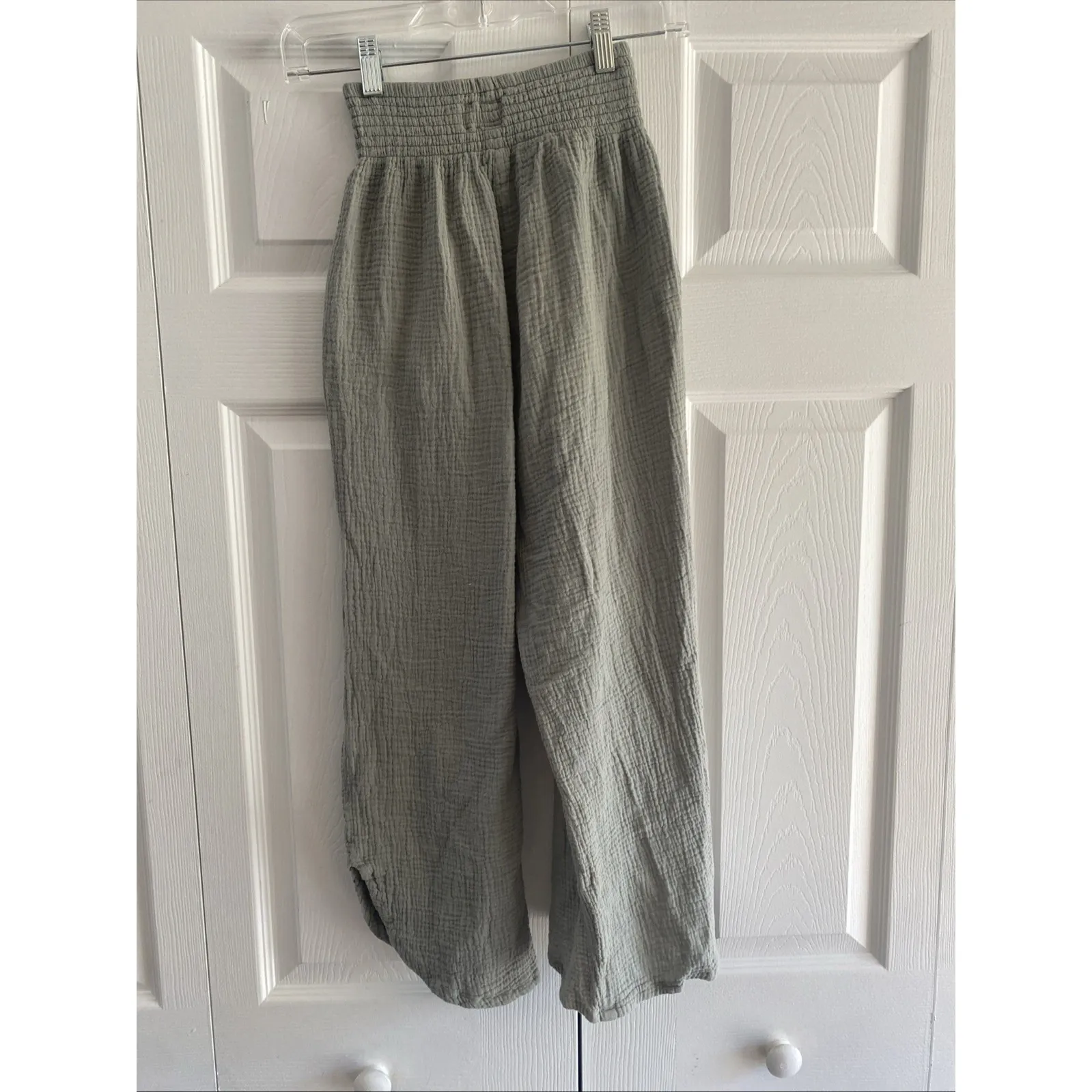 Marine Layer Womens XS Green Gauzy Pants Smocked Waist - Image 5